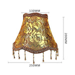 abat jour tissu floral broderie franges beige luxe décoration lampe table murale moderne