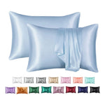 protège oreiller moderne soie brillante housse protection lit élégante couleur unie