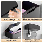 support papier toilette noir rangement moderne boîte lingettes adhésif