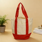 sac main toile blanc doux décontracté polyvalent sans poche ouvert étudiante plage camping voyage