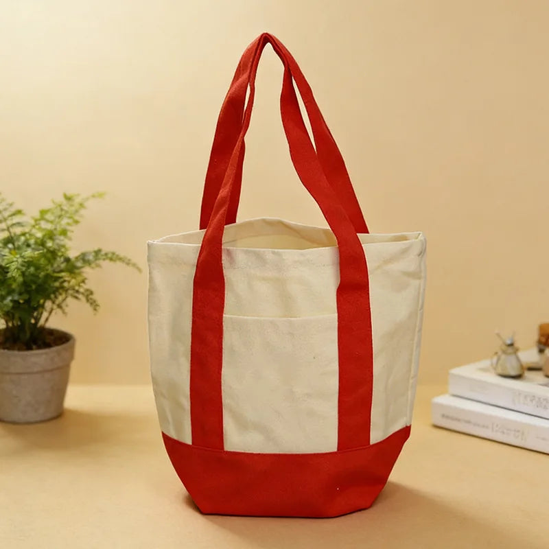 sac fourre tout toile décontracté polyvalent femme ouvert rectangulaire casual vert jaune rouge bleumarine