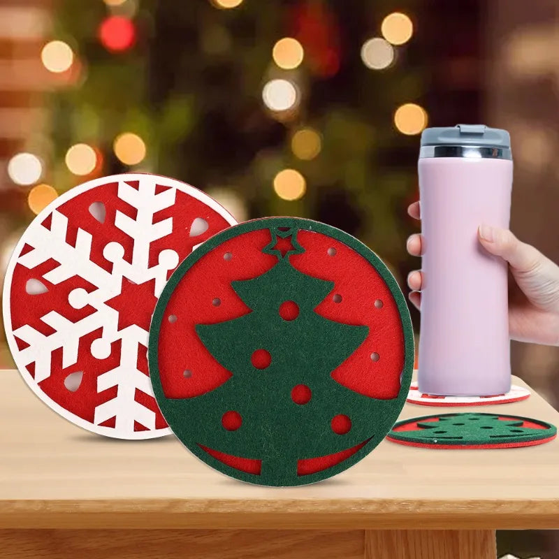 tapis table serviette rouge flocons noël antiderapante festive respectueux environnement