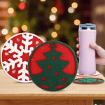 tapis table serviette rouge flocons noël antiderapante festive respectueux environnement