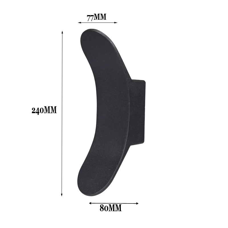 lampe murale led moderne noire étanche ip65 6w 85265v minimaliste mur fixe