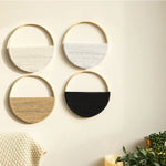 décorations murales bohèmes demi cercle cordage texturé blanc beige doré minimaliste