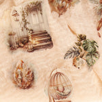 autocollants decoratifs boho chic motifs floraux cage oiseaux lanterne attrape reves feuillets opaques beige
