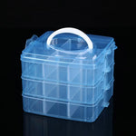 boîte rangement bijoux transparente portable niveaux compartiments ajustables poignée amovible modernes