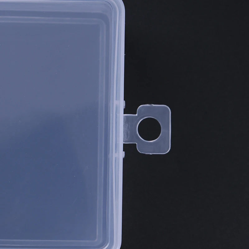 boîte rangement bijoux plastique transparente moderne pratique poignée bleue intérieure 14cm 8cm