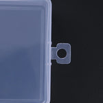 boîte rangement bijoux plastique transparente moderne pratique poignée bleue intérieure 14cm 8cm
