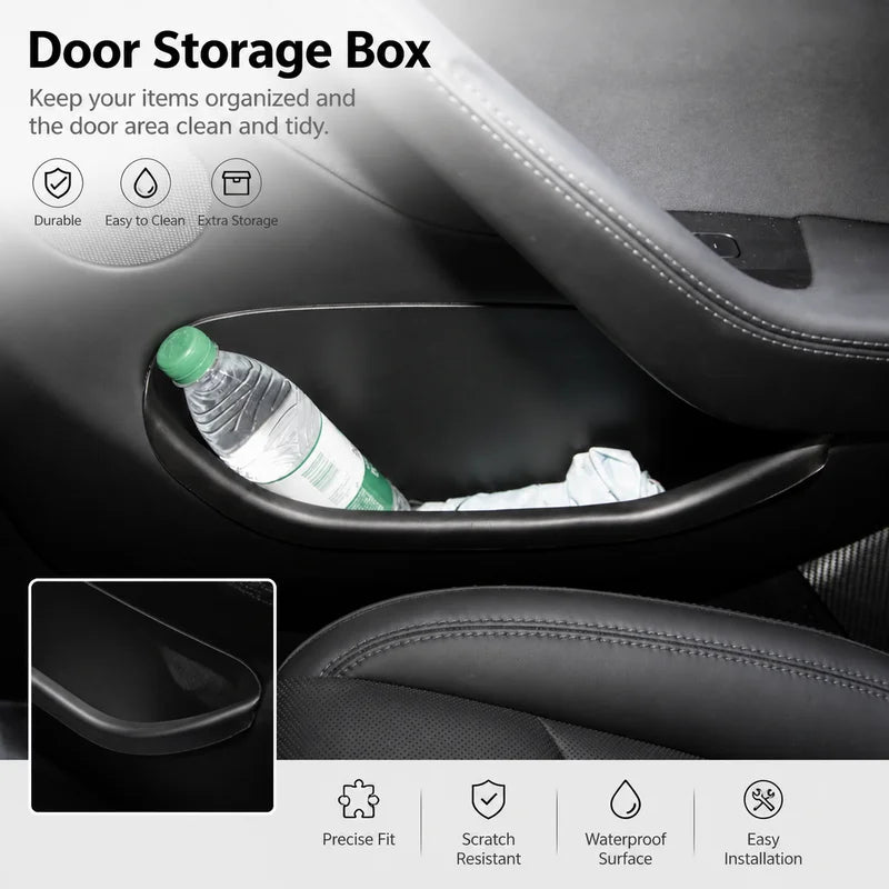 boîtes rangement porte voiture tesla noir mat contemporain clips sécurité