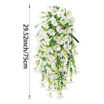 guirlande florale artificielle suspendue rose violet feuilles vertes décoration intérieure anniversaire mariage festive
