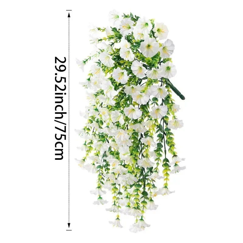 guirlande florale artificielle suspendue rose violet feuilles vertes décoration intérieure anniversaire mariage festive