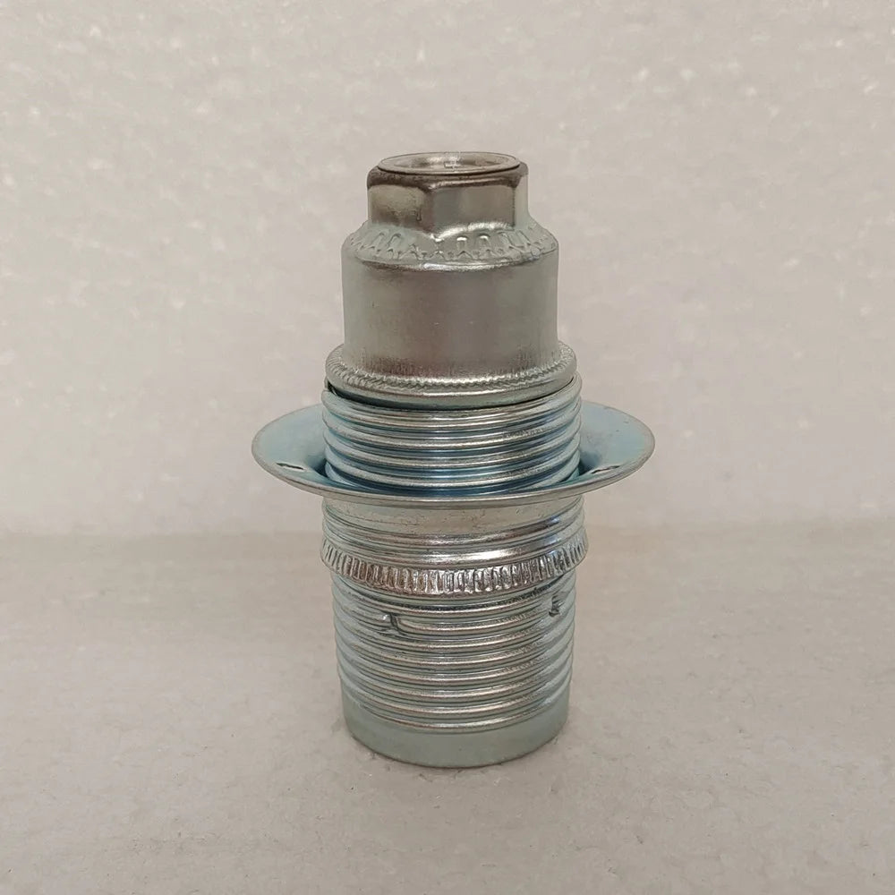 support lampe vintage E14 or argent anneau finement gravé base lampe vis