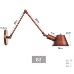 lampe murale articulée industrielle noir fixée éclairage chambre cuisine