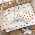 coussin bébé blanc imprimé animaux mignons absorbant humidité 70x90cm confortable doux