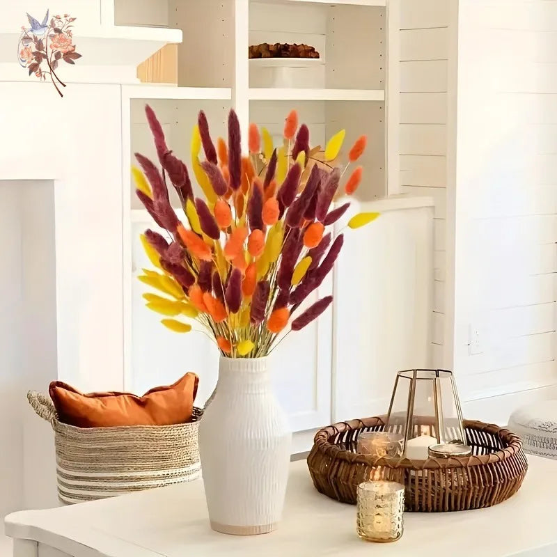 décoration intérieure bouquet artificiel orange jaune naturel dried flowers anniversaire mariage