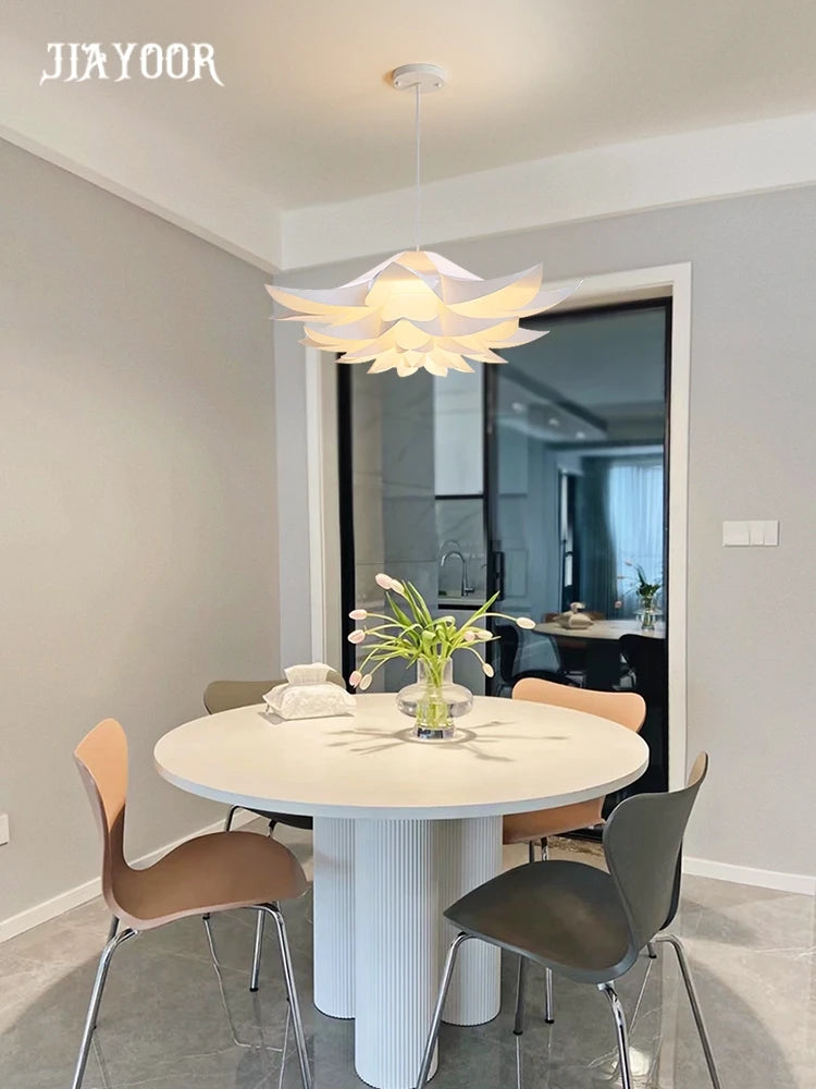 suspension lumineuse moderne blanc forme organique salon restaurant chambre principal