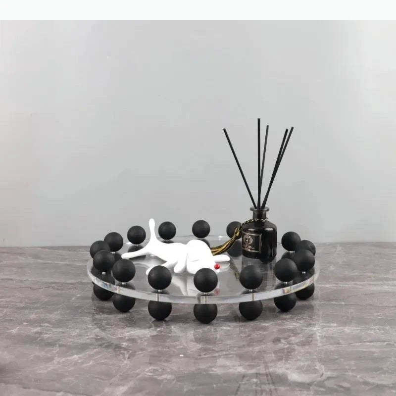 support décoration moderne transparent noires diffuseur parfum bijoux organisation élégante minimalistes