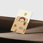 cartes crédit personnalisées dessins animaux illustration cartoon animaux fleurs maison