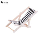 chaise longue miniature pliante rayures horizontales moderne bois rouge blanc bleu blanc jaune blanc
