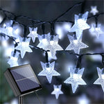 guirlande lumineuse solaire extérieure 5m 20leds 6.5m 30leds 9.5m 50leds multicolore étoiles moderne