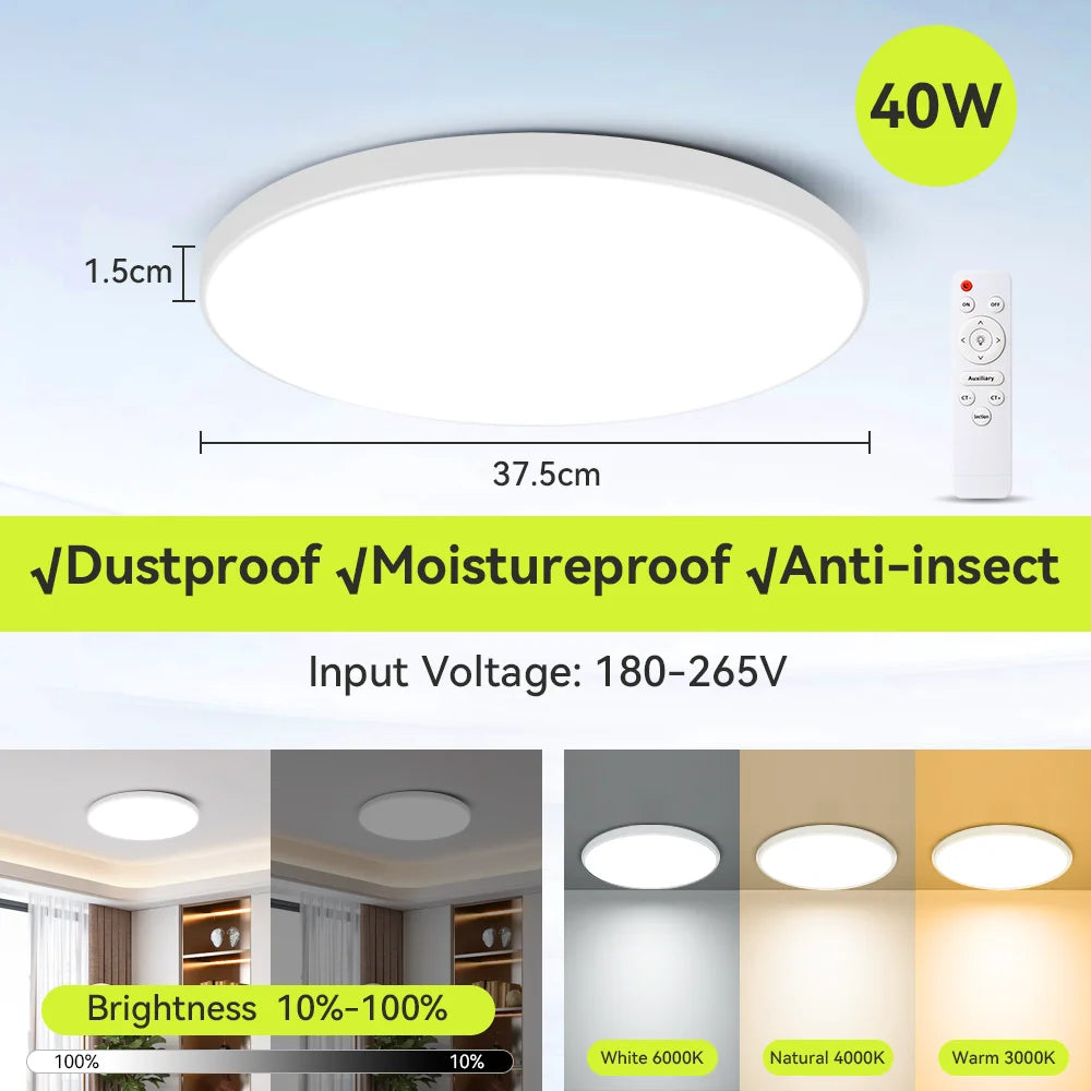 plafonnier intelligent led blanc noir télécommande rgbcw éclairage moderne