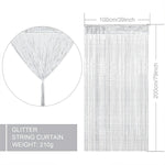 rideau glitter franges argenté noir beige doré rose gold transparent moderne 100x200cm decoration festif