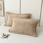 taies d'oreiller jacquard papillons brodés gris bleu rose vert beige violet modernes lit hiver