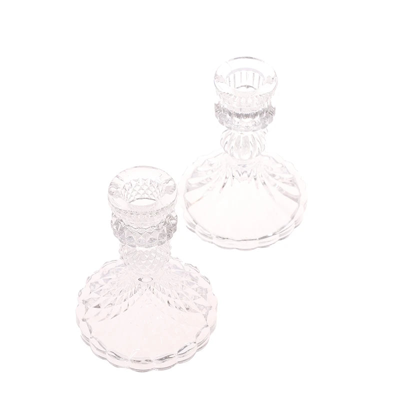 bougeoirs vintage verre transparent motifs ronds classiques élégant décoration intérieure mariage
