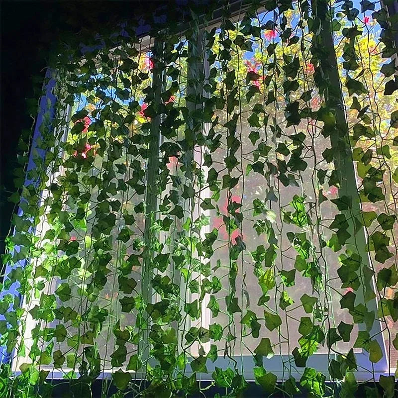 guirlande feuilles lierre artificielles vertes décoration jardin mariage fête plante vigne naturelle
