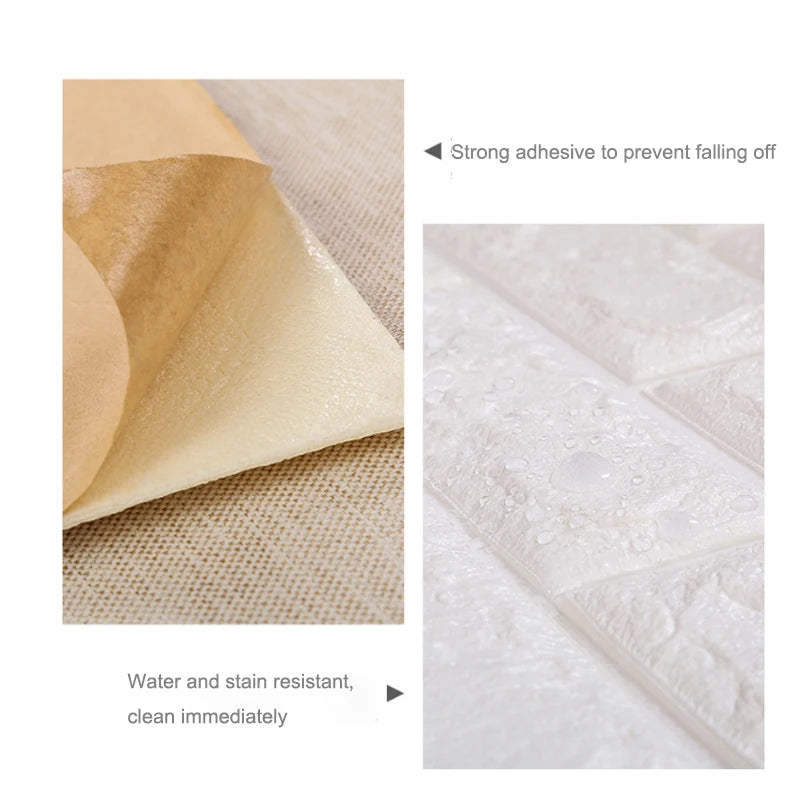 papier peint vinyle brique texturé blanc marron salon chambre cuisine étanche