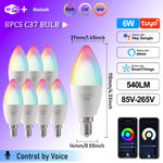 ampoule led intelligente e14 blanc multicolore effet flamme transparent moderne 2700k 6500k wifi alexa