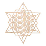 coasters bois clair gravure circulaire fleur vie om lotus minimaliste 14cm 30cm