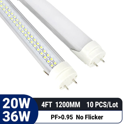 Tube LED T8 1200mm blanc lot de 10 Ombre Interieur