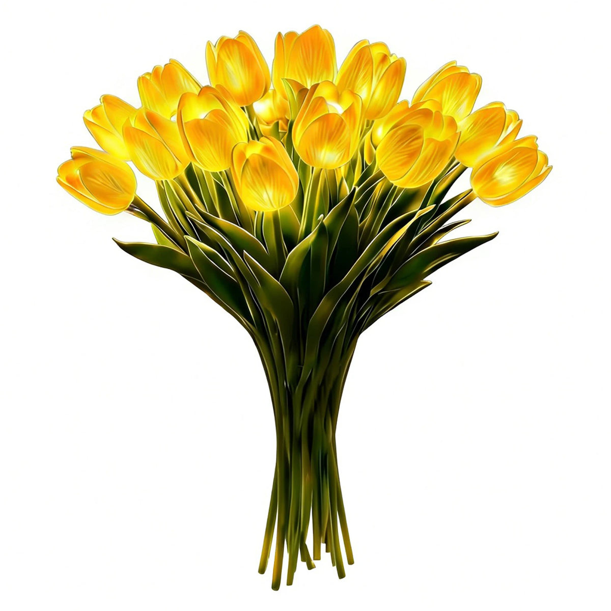 bouquet tulipes lumineuses rose jaune blanc moderne décoration intérieure transparent bocal chambre festive