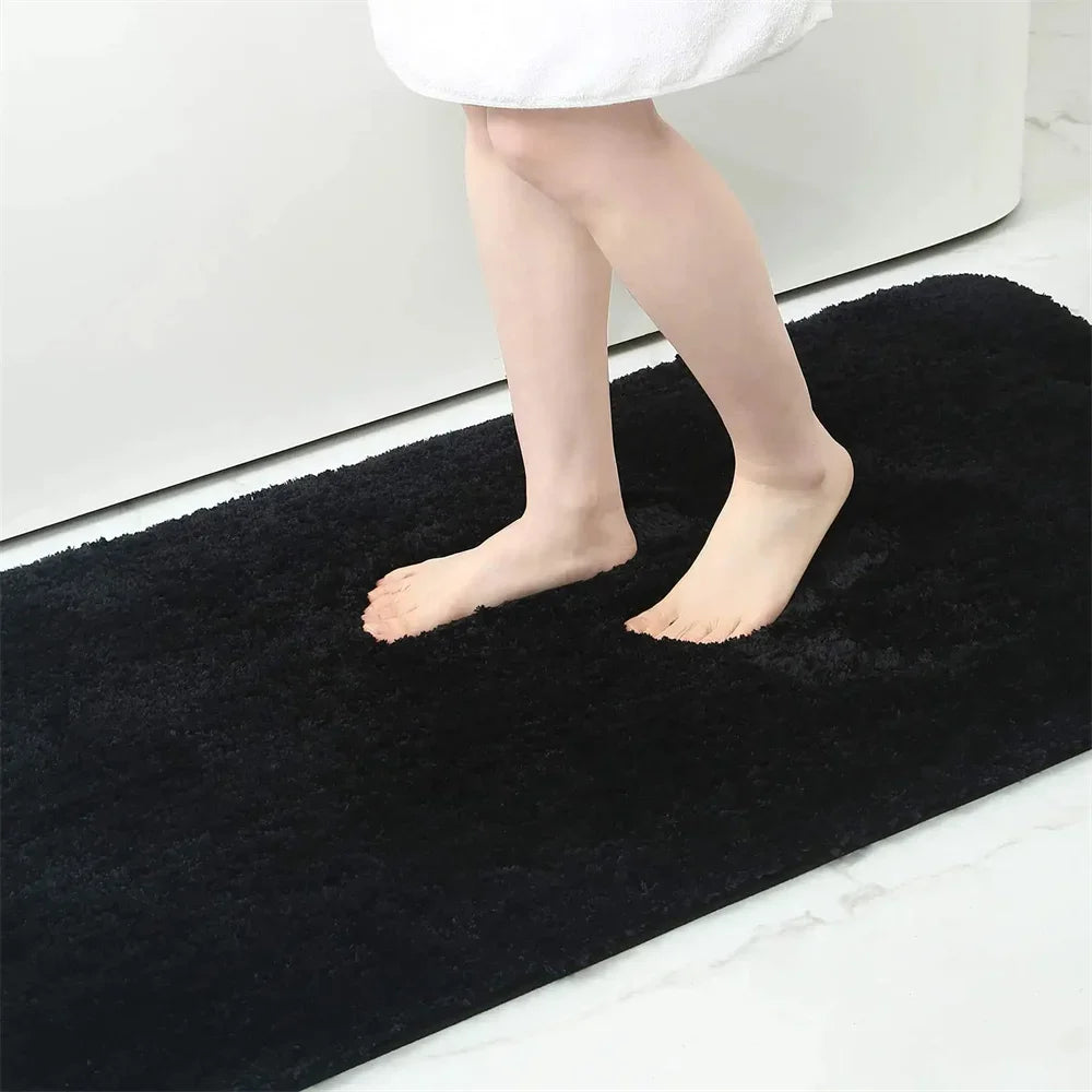 tapis bain doux moelleux moderne antidérapant absorbant salle bain maison gris beige