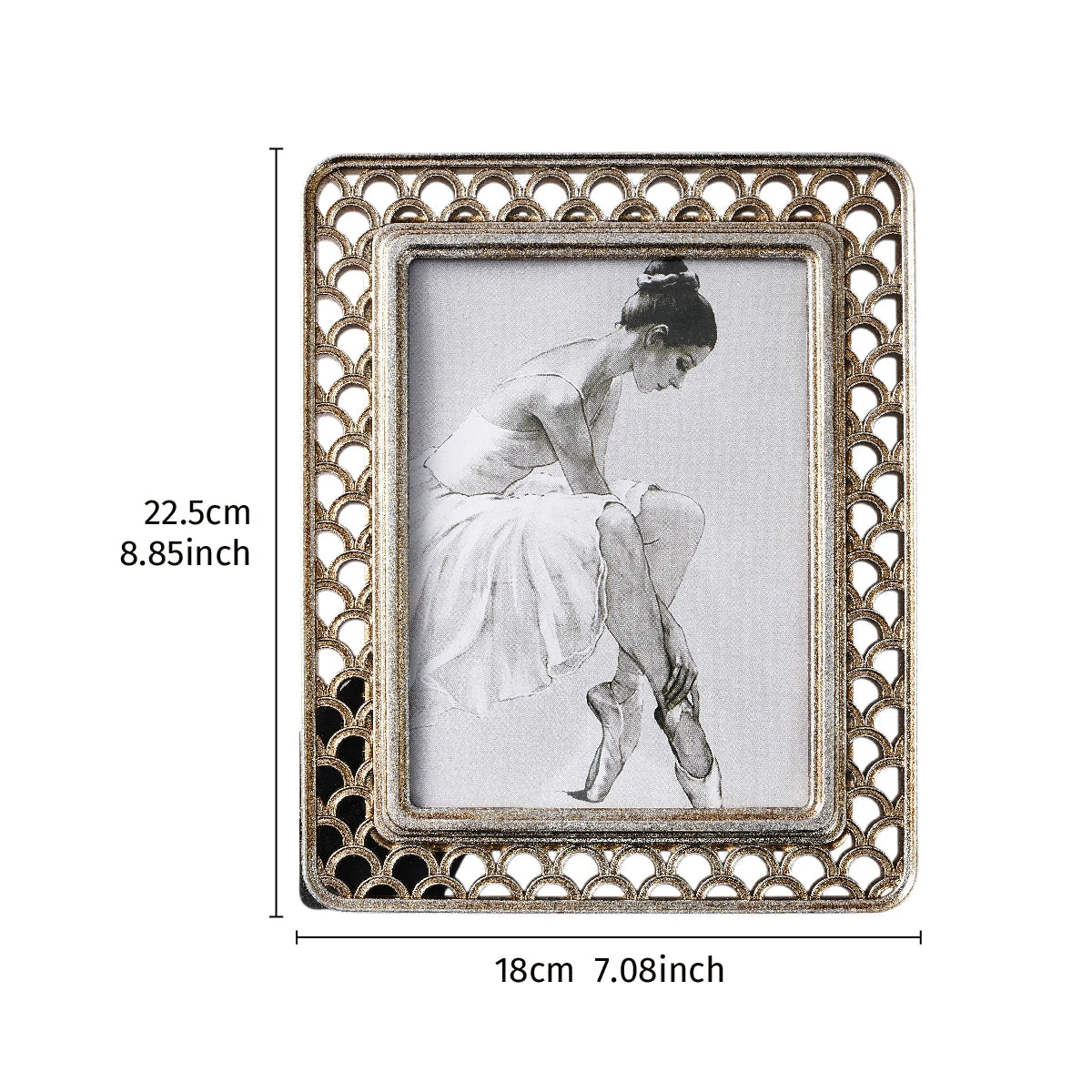 cadre photo doré argenté classique élégant support inclinable résine rectangle moderne decoration
