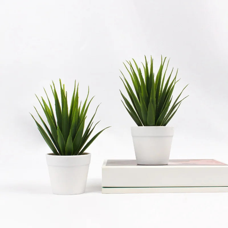 décoration intérieure plante artificielle pot blanc feuille verte bocal minimalisteextérieur maison