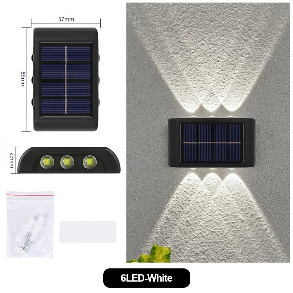 lampe solaire murale moderne ip65 led rechargeable extérieure panneau solaire texturé noir minimaliste