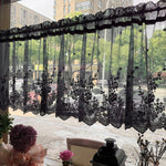 rideau noir floral transparent dentelle élégant cuisine maison 100cm 145cm 175cm