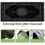 tapis souris moderne élégant noir géométrique antidérapant caoutchouc lisse 30x60cm 40x80cm 40x90cm