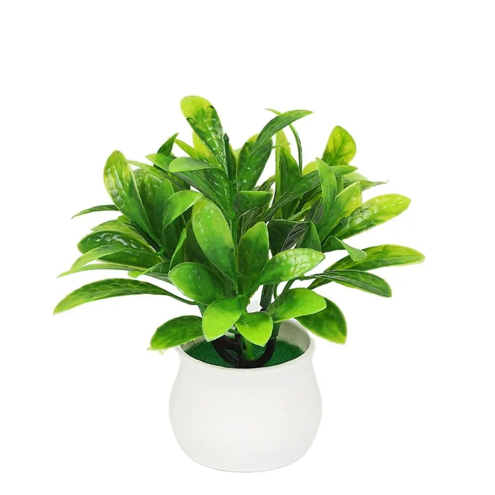 plantes artificielles vertes moderne pot blanc décoration extérieur feuilles simples anniversaire exposition réaliste