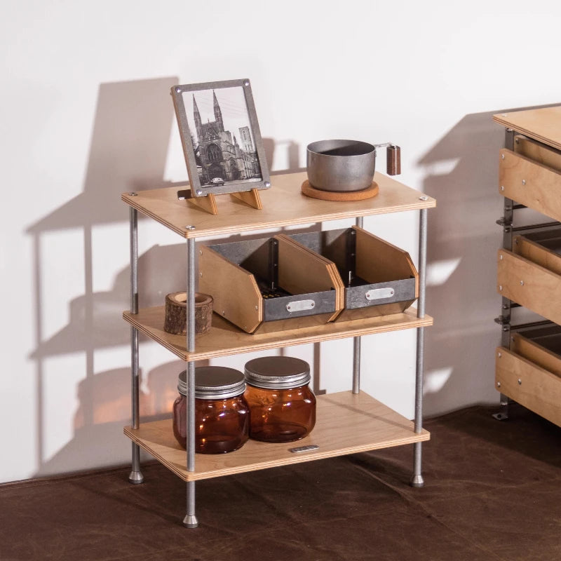 présentoir bois moderne multi niveaux étagères rangement display support écologique simple