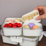 boîte repas transparente moderne compartiments couvercle poignées pratique alimentairescrição