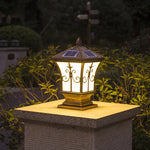 lampe solaire dorée ornementation florale classique éclairage extérieur vintage autoinstallationénergie solaire
