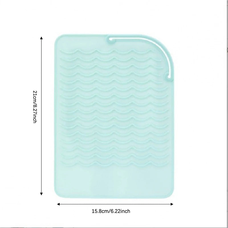 protège thermique coiffeur fer lisser boucleur silicone antidérapant ondulé rose vert gris moderne