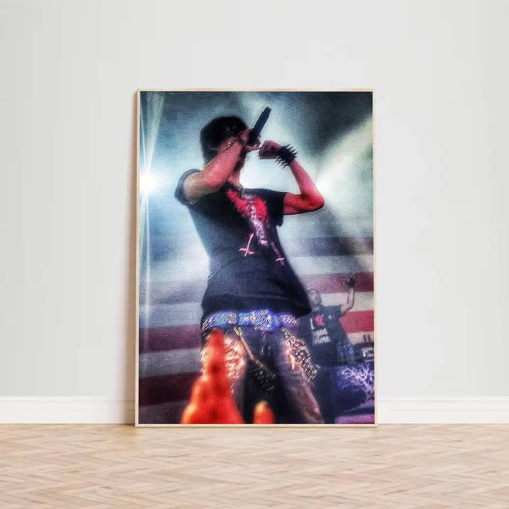 affiche cadre bois rappeur sematary gothique pop art décoration murale chambre salon