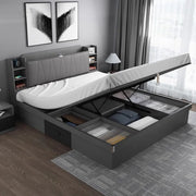 Lit de rangement moderne avec tiroirs et levage hydraulique - Bois massif - Ombre Interieur
