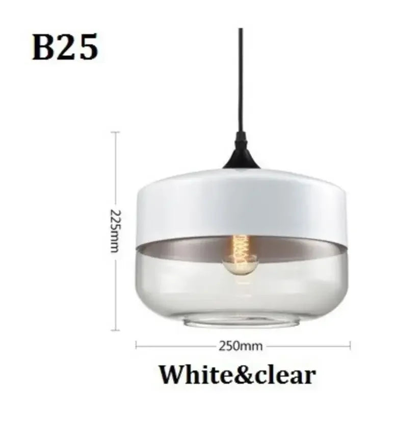 suspension lumineuse moderne pendentif verre noir transparent contemporain fixation câble luminaire salle manger chambre
