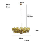 lustre moderne orange jaune blanc circulaire translucide chaîne suspension élégante 60cm 80cm